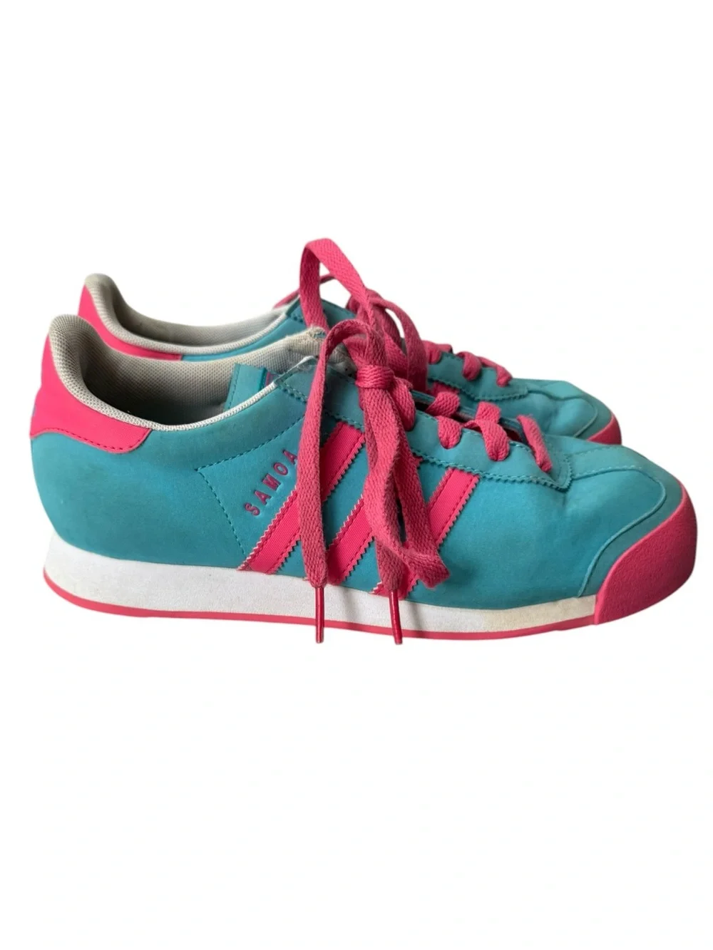 adidas Rita Ora + Samoa Turquoise Hot Pink Women's Low-Top Sneakers Size 6